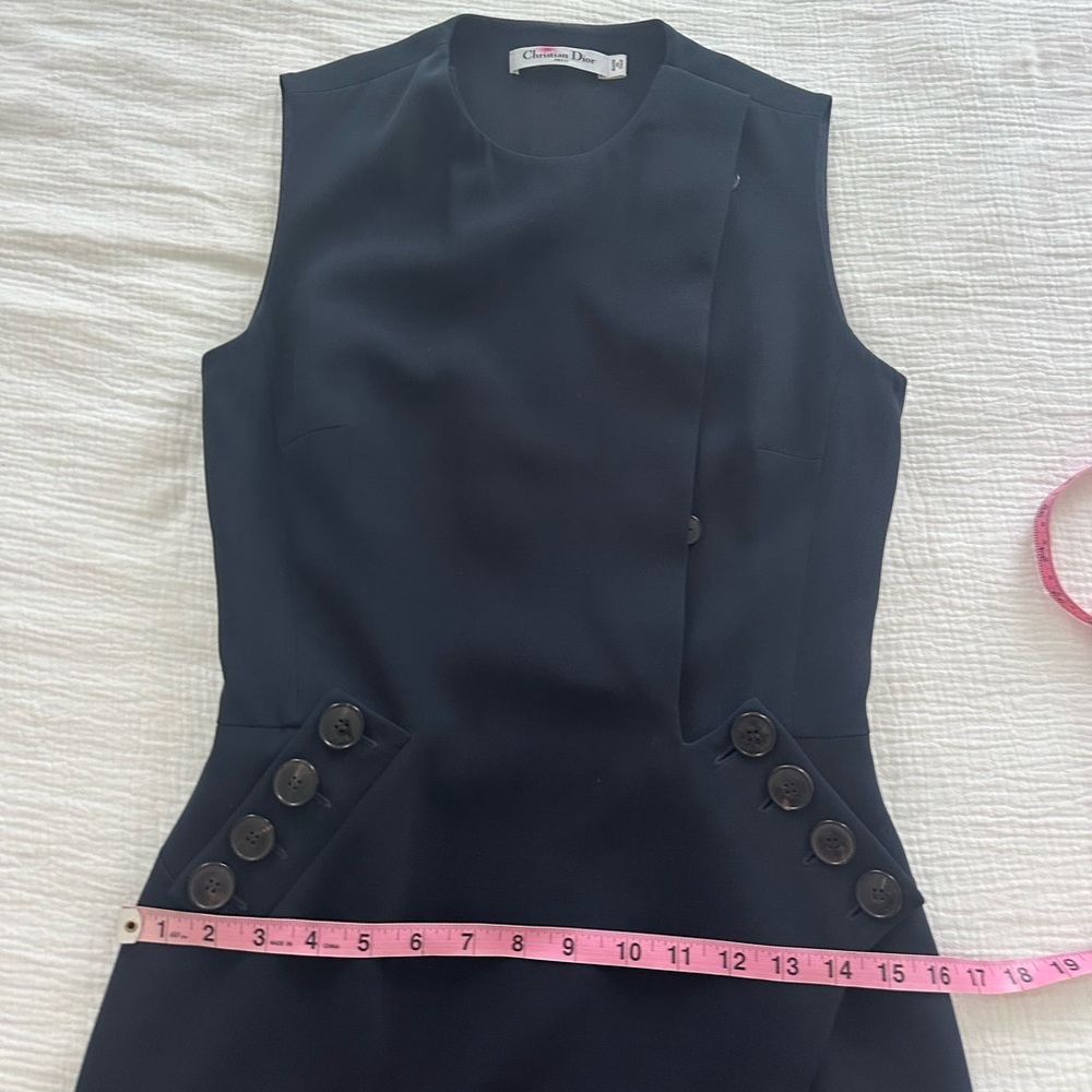 Christian Dior Navy Blue Midi Dress with Buttons sz 4 - Picture 5 of 7